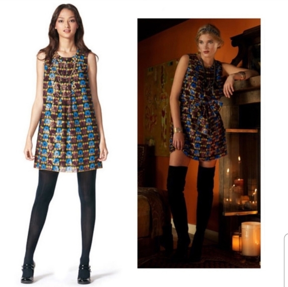 Anna Sui For Target Metallic Mod Dress Small - Picture 11 of 13